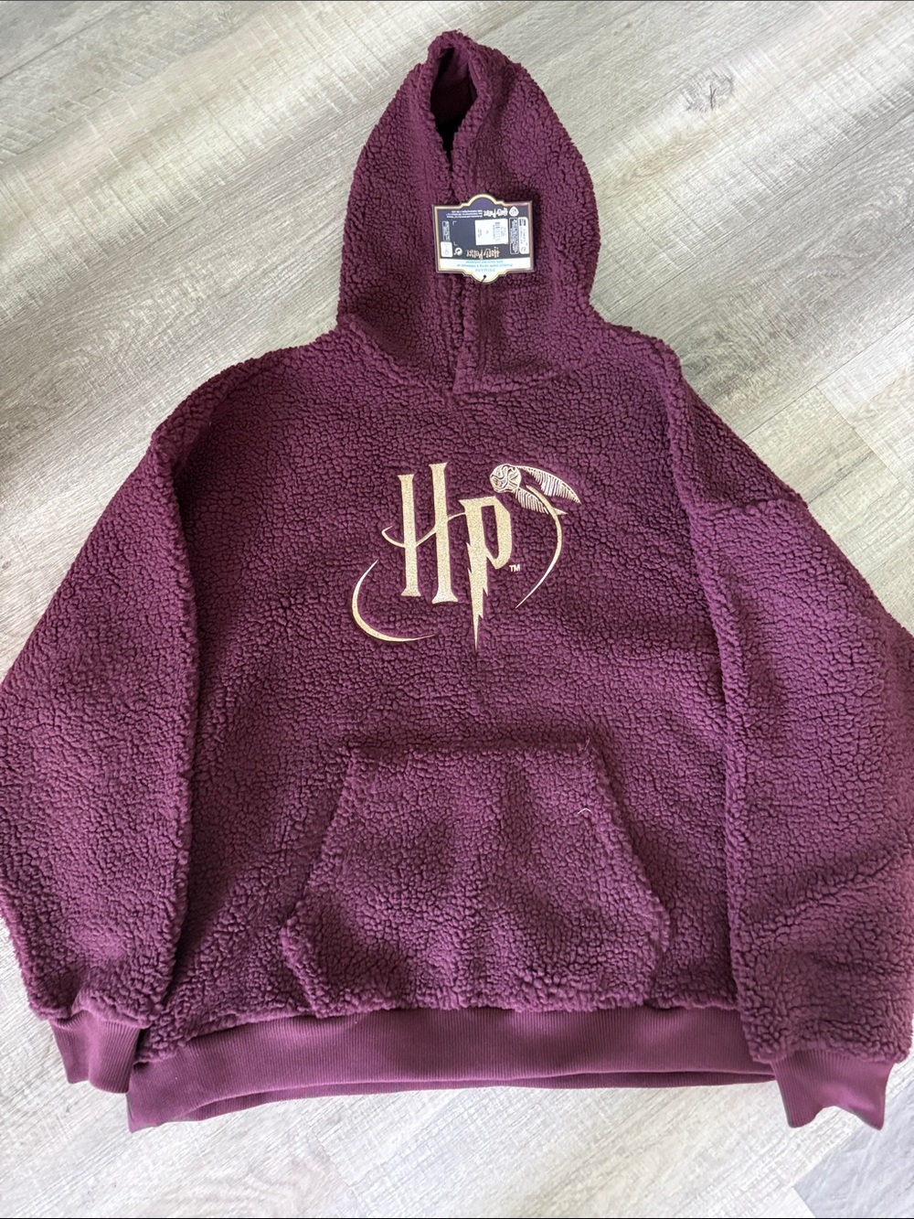 Harry Potter Burgundy Sherpa Hoodie - Cozy Women's Sweatshirt